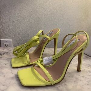 Steve Madden Uplift Yellow wrap heels